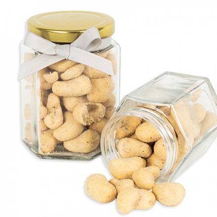 Large Jar of Peanut with label and ribbons
